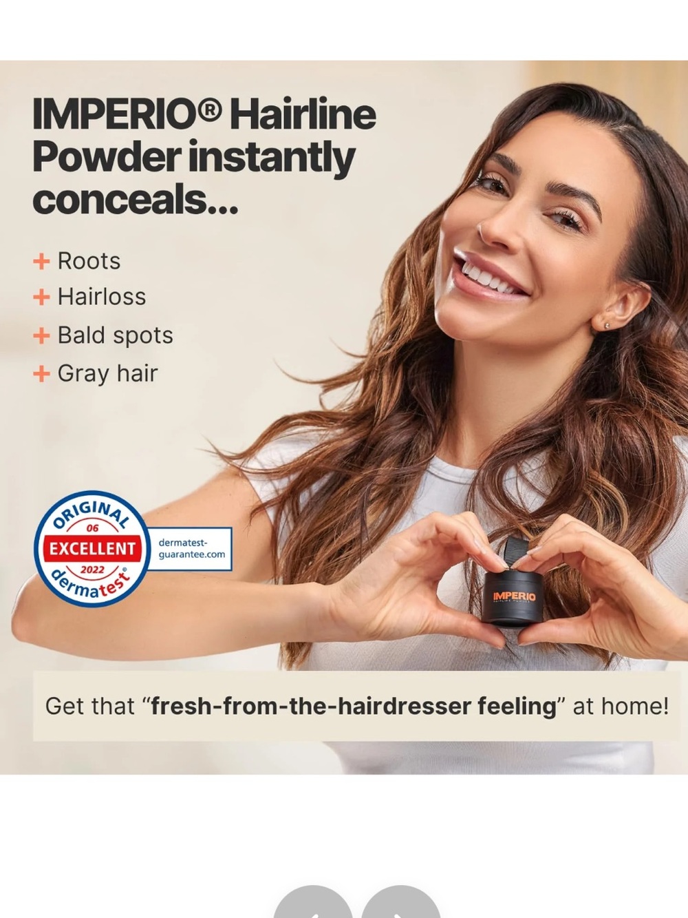 Imperio Root Touch Up Hair Builder Hairline Powder, Light Brown, 4g NEW in box